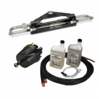 Baystar Hydraulic Steering System Kit 20ft Hoses Rated 150HP Max Boat Outboard image