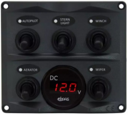 5P Toggle Switch Panel With Battery Gauge image