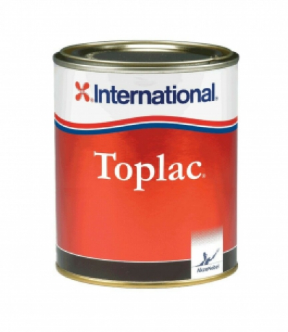 International TOPLAC MED WHITE Single Pack Gloss Finish Boat Yacht Paint Enamel 750ml x2 image