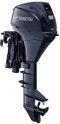 9.8HP Tohatsu Short Shaft Electric Start POWER TILT Remote Control 4-Stroke Outboard Motor with 12L Tank & Line image